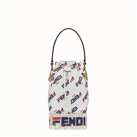 fendi fila medium mania logo white pouch|Fendi handbags.